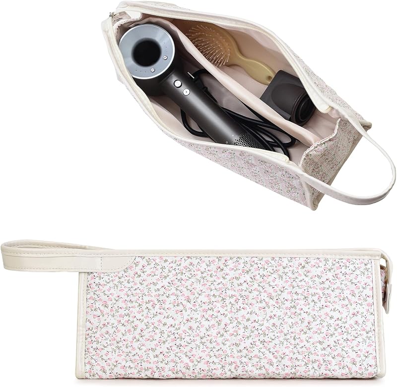 Estojo de viagem acolchoado floral YATFRIK para secador e acessórios