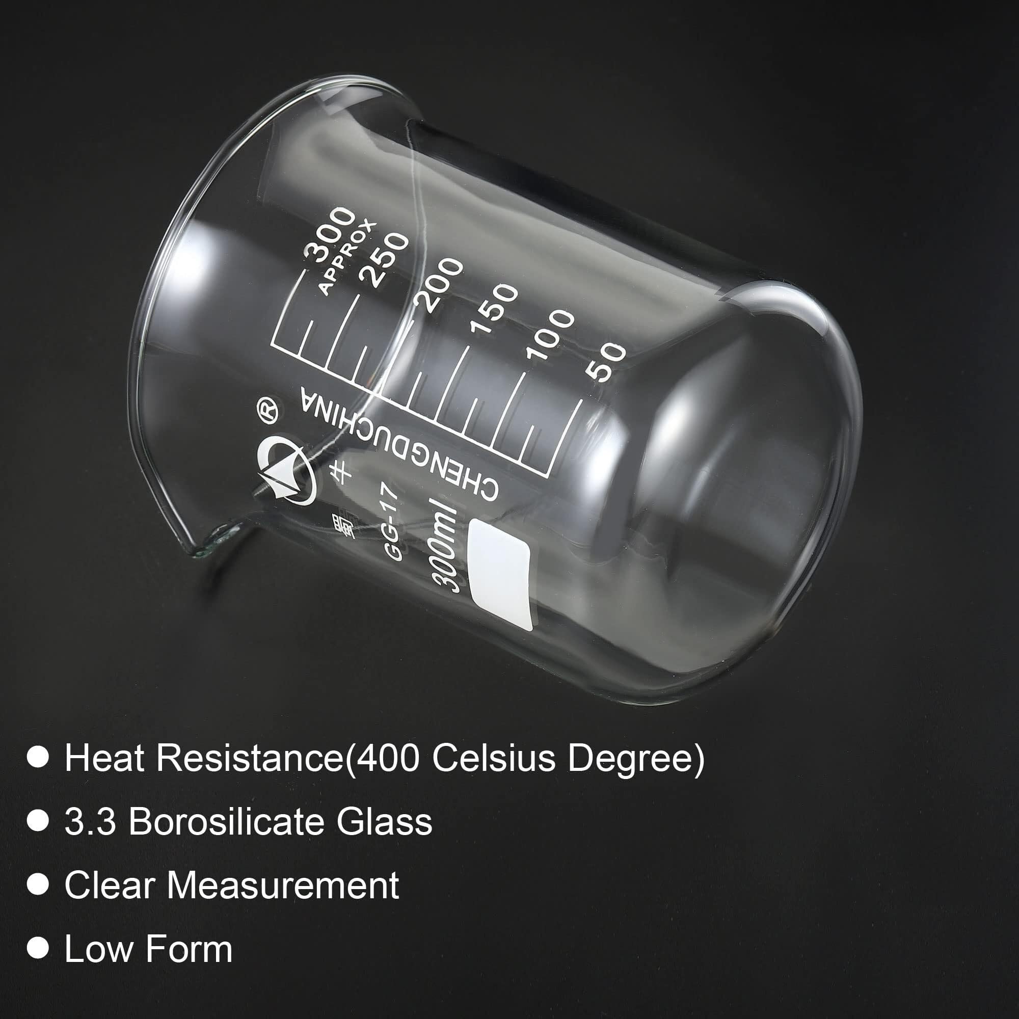 Zlewka laboratoryjna z dziobkiem, Zlewki ze szkła borokrzemianowego, niska forma z wylewką nadrukiem, 25-1000 ml, 2-pak. Lab Kitchen Chem(300ml)