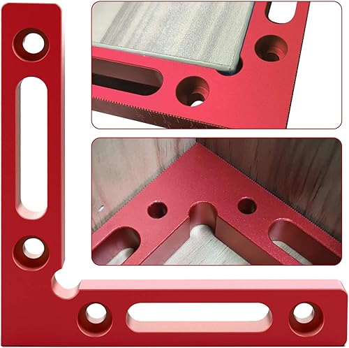 Miniatura 4 de 2 cuadrados de posicionamiento de aleación de aluminio de 90 grados, abrazaderas de ángulo recto de 4.7 x 4.7 pulgadas, herramienta de carpintería