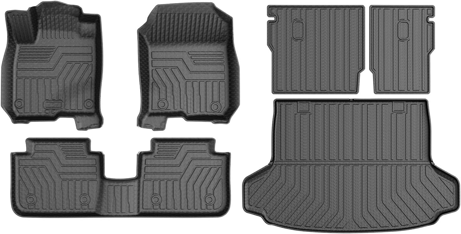 Mixsuper Liner Floor Mats for Honda HR-V 2023-2026 (Include Hybrid) & Acura ADX 2025, Cargo Mat Backrest Mats for HRV, All Weather Trunk Mat and 2 Row Floor Liners Set Black
