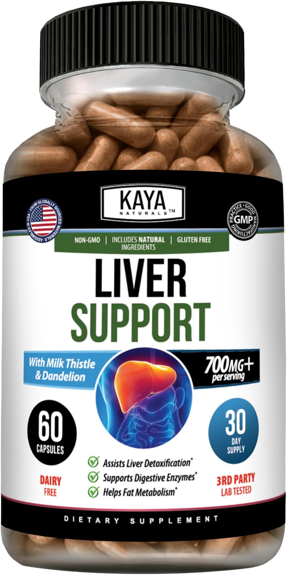 Liver Cleanse Detox & Repair, 60 Count | Herbal Liver Support Supplement for Women and Men -Milk Thistle, Artichoke Extract and Dandelion Root Capsules