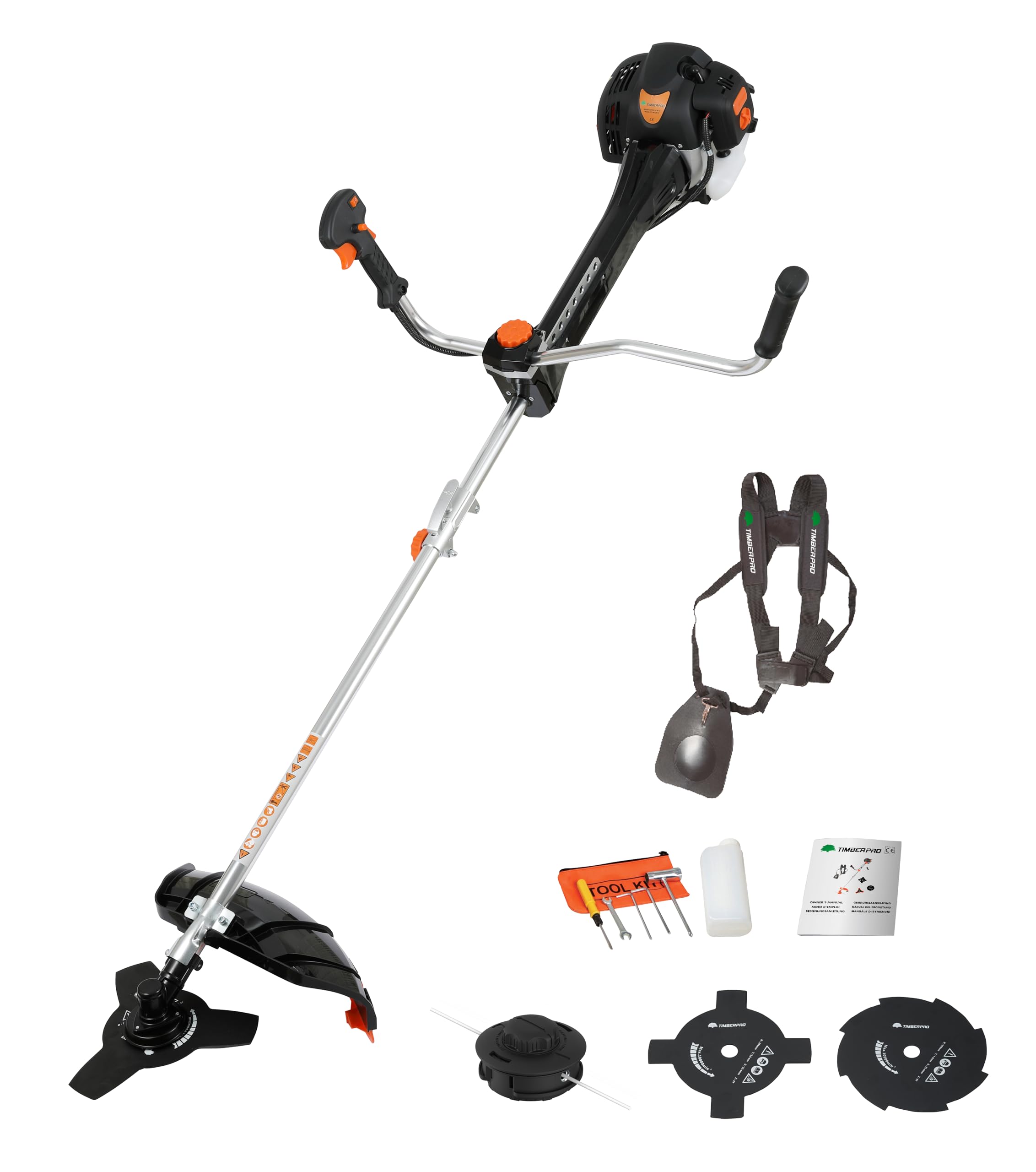 TIMBERPRO - Débroussailleuse Professionnelle 2-en-1 - système Anti-Vibration - Fil et Lame - 62 cm³ - 3,5 CV