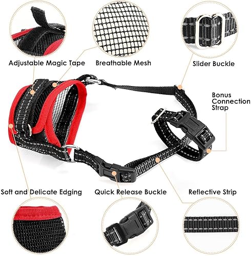 Miniatura 6 de SlowTon Bozal para perros  Protector bucal de malla suave para perros pequeños, medianos y grandes, Chihuahua, Husky Labrador Retriever, bucle
