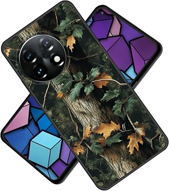 for OnePlus 12R Case,Premium TPU Ultra Thin Flexible Shock Absorbent Silicone Rubber Protective Cover for OnePlus 12R,Camouflage Tree