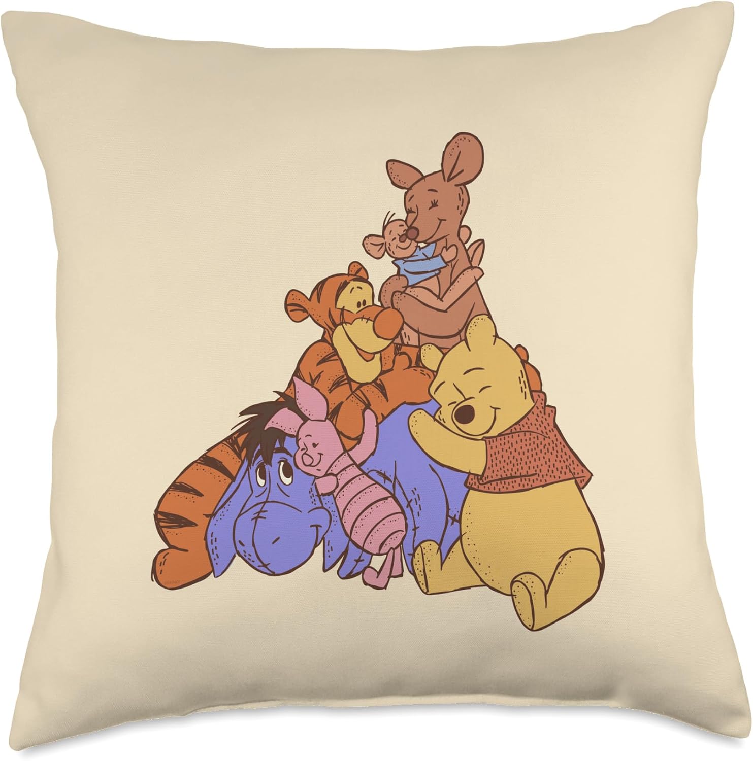 Disney Winnie The Pooh Hundred Acre Kanga Roo Group Hug Throw Pillow