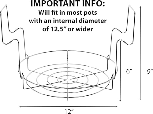 Miniatura 4 de Concord Estante para conservas de acero inoxidable de 12 pulgadas. Capacidad para tarros de 8 pinta o 7 cuartos de galón. No se oxida, estabilidad