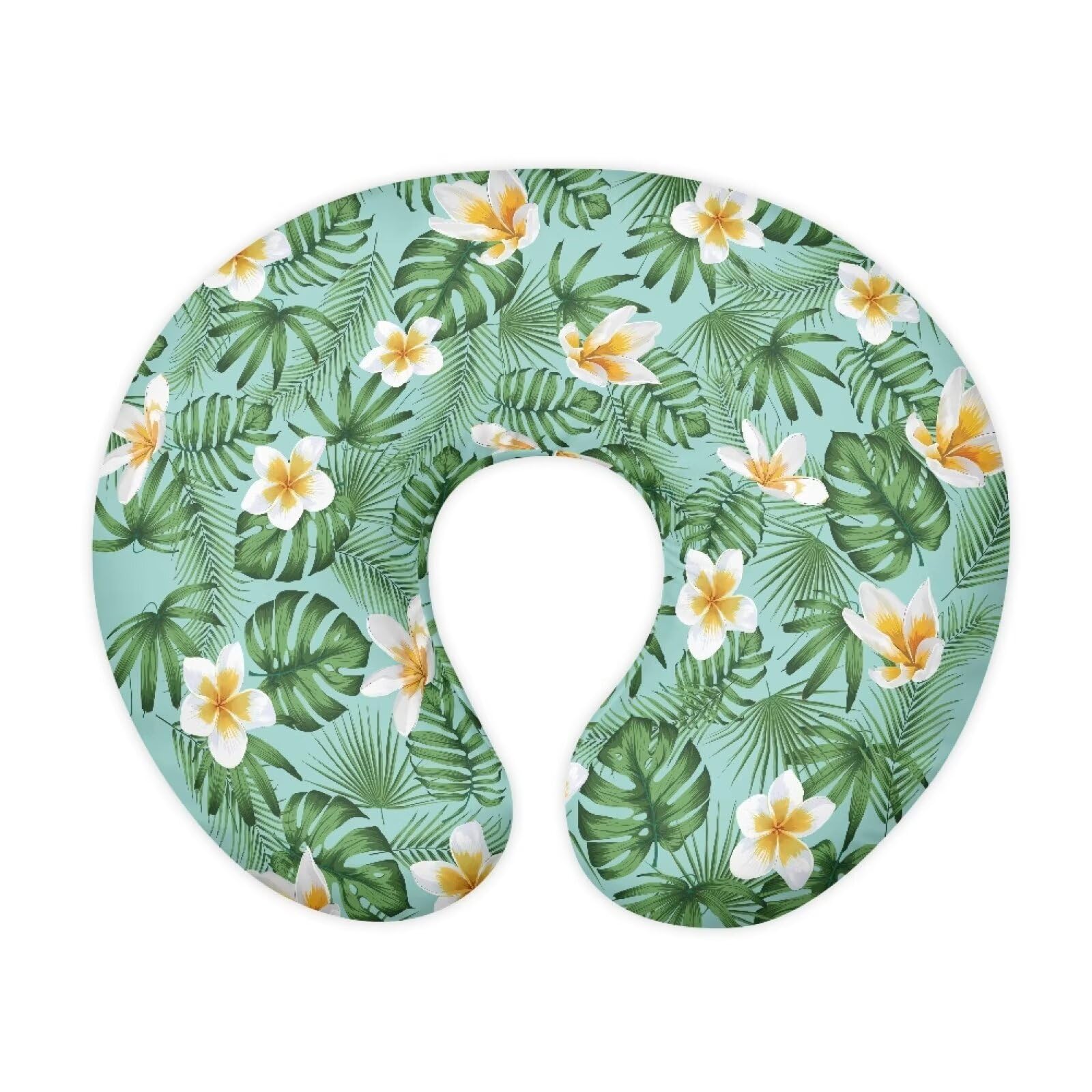 Nopersonality Flower Leaves Nursing Pillow Cover for Infant, Lightweight Neutral Breastfeeding Pillow Slipcover with Hidden Zipper, Removable Pillow Cover for Infant Snug