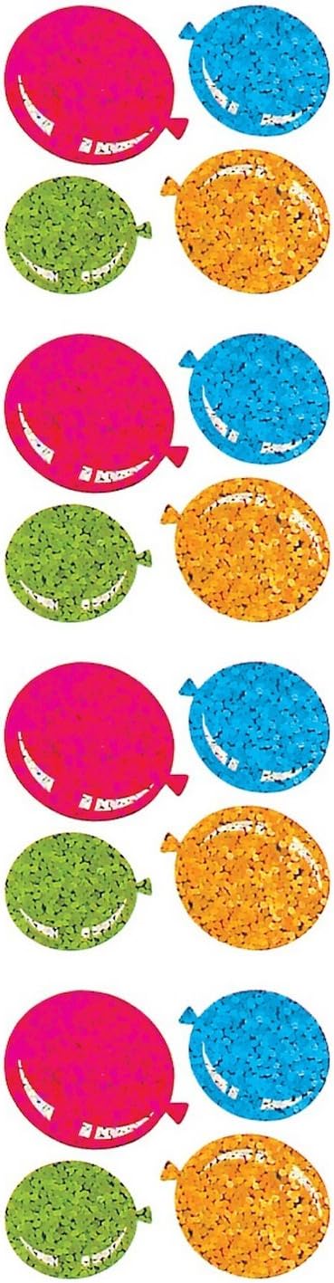 Jillson Roberts Prismatic Stickers, Mini Balloons, 12-Sheet Count (S7079)