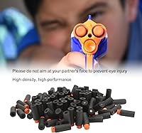 Vista 4 de 100 piezas de recambio, EVA suave dardos universales juguete de espuma de repuesto para varios juguetes (negro)