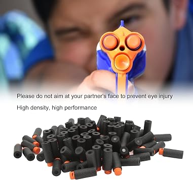 100pcs Refill,EVA Soft Darts Universal Toy Refill Foam for Various Toy (Black)