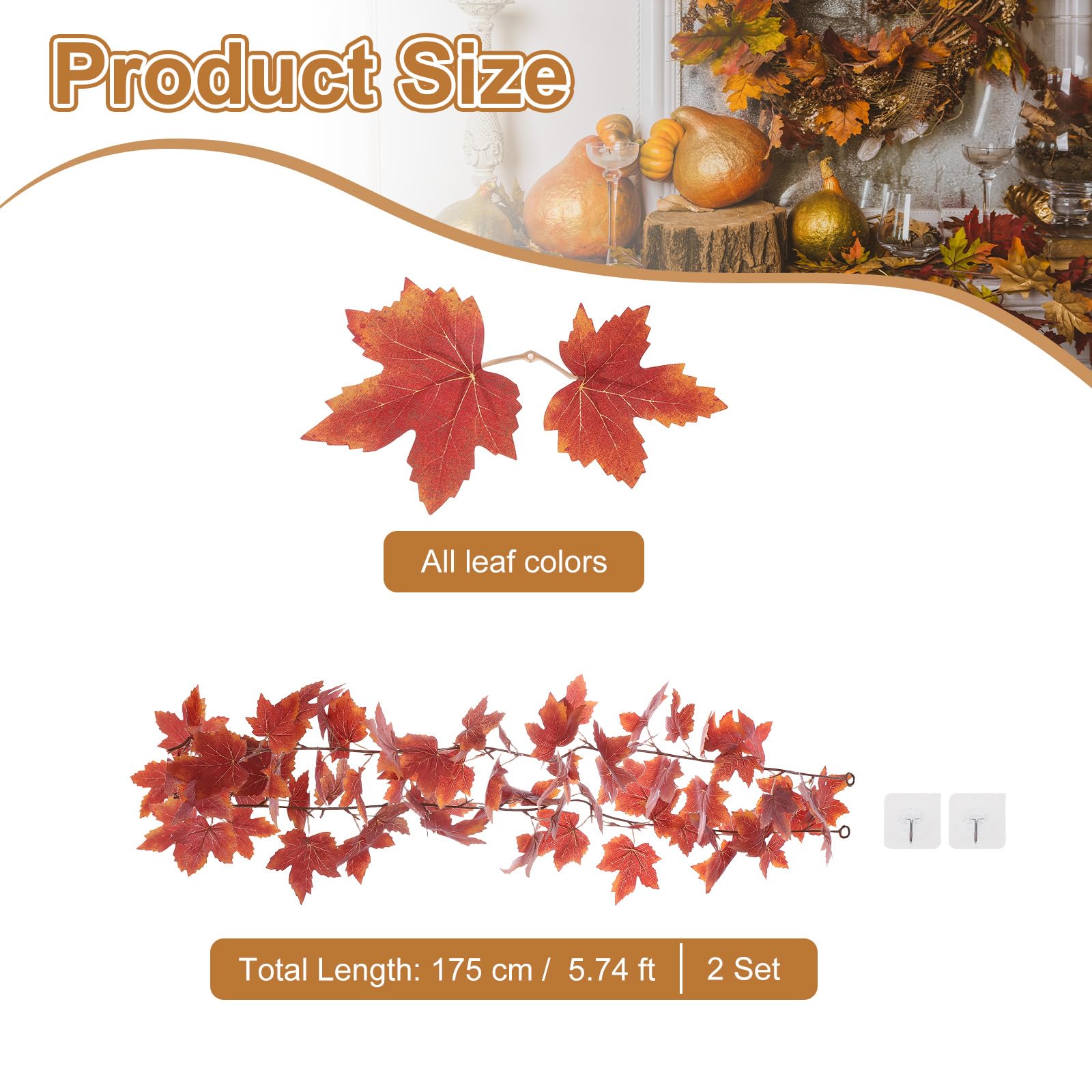 PATIKIL Fall Garland 5.7Ft/Piece - Image 2