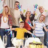 Vista 3 de Guantes LED de 5 colores, 6 modos de iluminación, guantes de luz intermitente para dedos rave, juguetes divertidos (L)