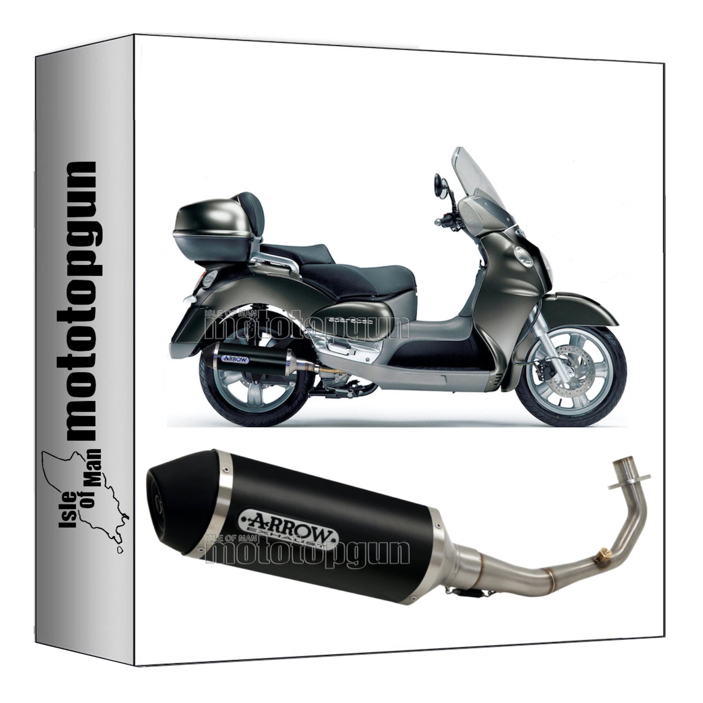 Escape Arrow Urban homologado negro para Aprilia Scarabeo 500 GT 2005 2006 2007 73501ANN 4