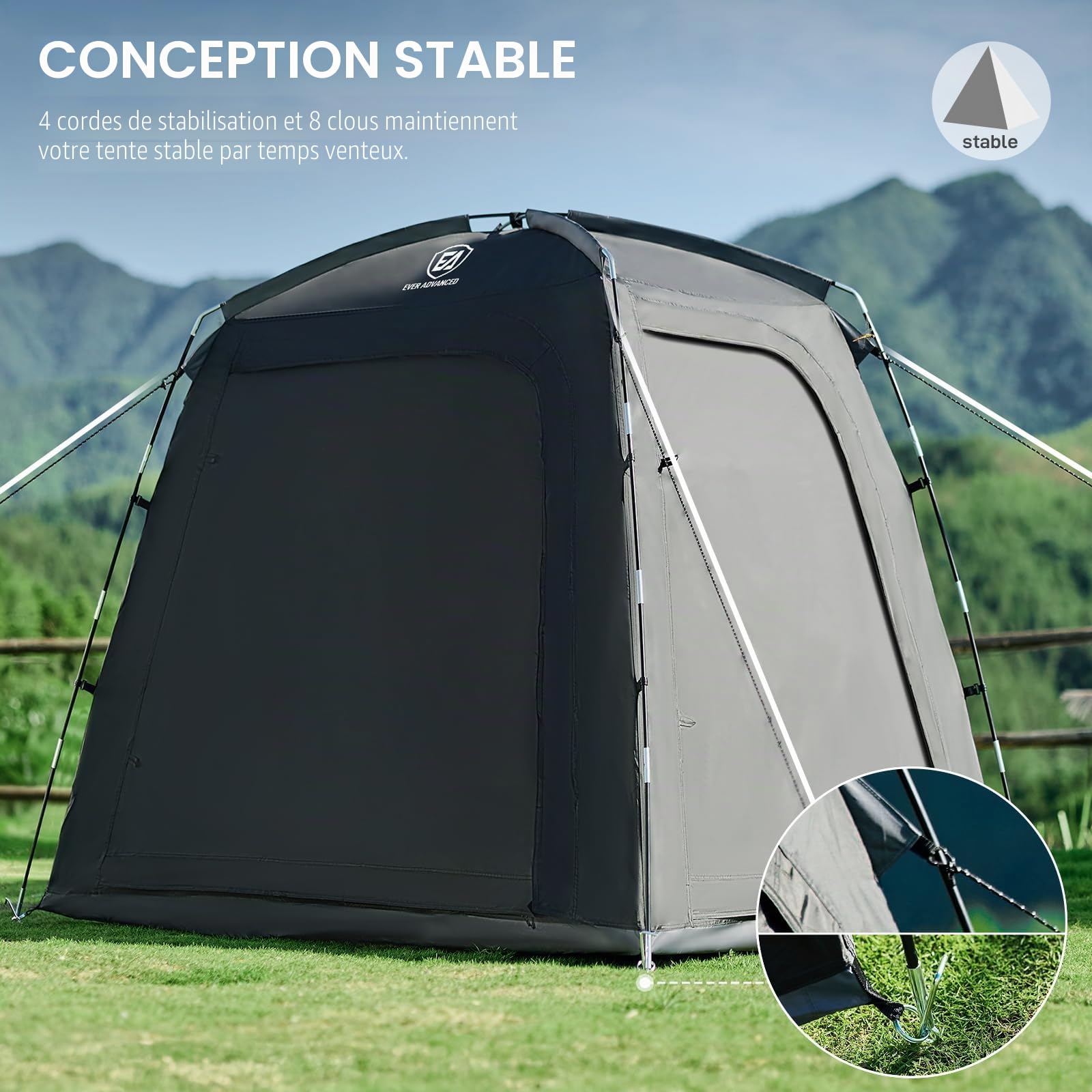 EVER ADVANCED Tente pour 2-3 vélos, Garage pour vélos 200x120x165cm