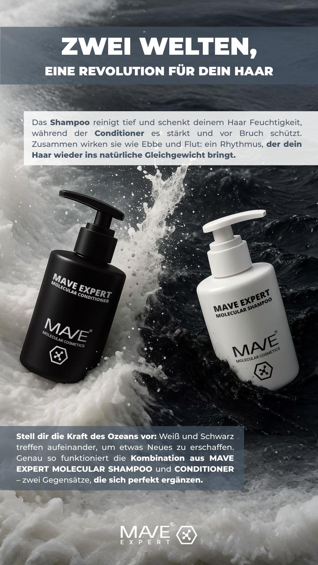 MAVE EXPERT – Stärkendes Shampoo & Conditioner (je 650 ml) | Regeneration & Feuchtigkeit | Haarwachstum, Kräftigung & Volumen | Für feines, trockenes & strapaziertes Haar | Sulfatfrei, ohne Parabene |
