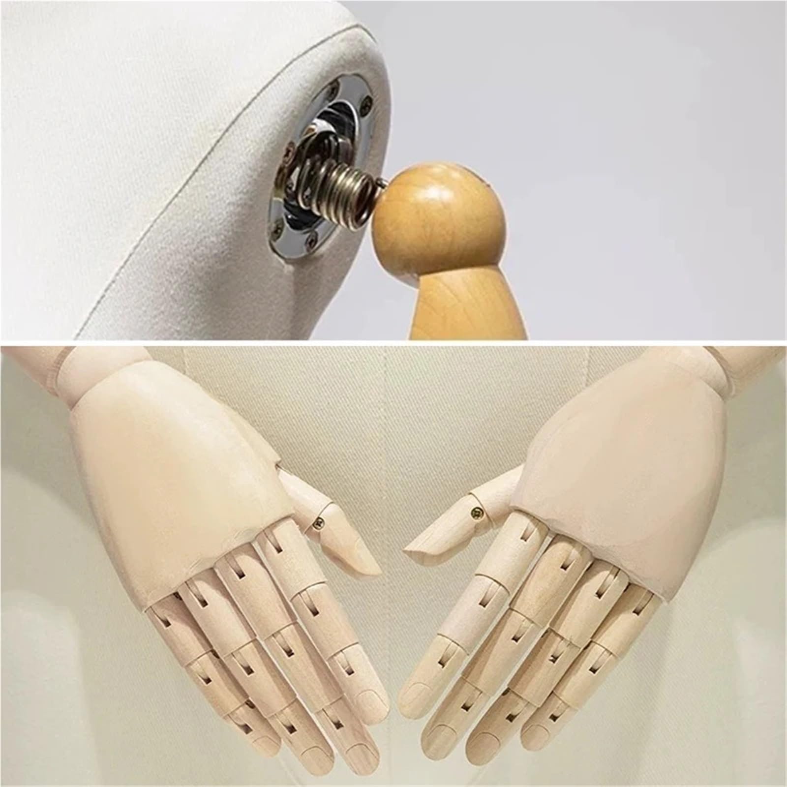 Maniqui Costura Maniquí Grande de Tela Saco for Ropa Mujer Talla , Torso maniquí Cuerpo Gordo con Manos Madera pie(White with Head 185-255cm)