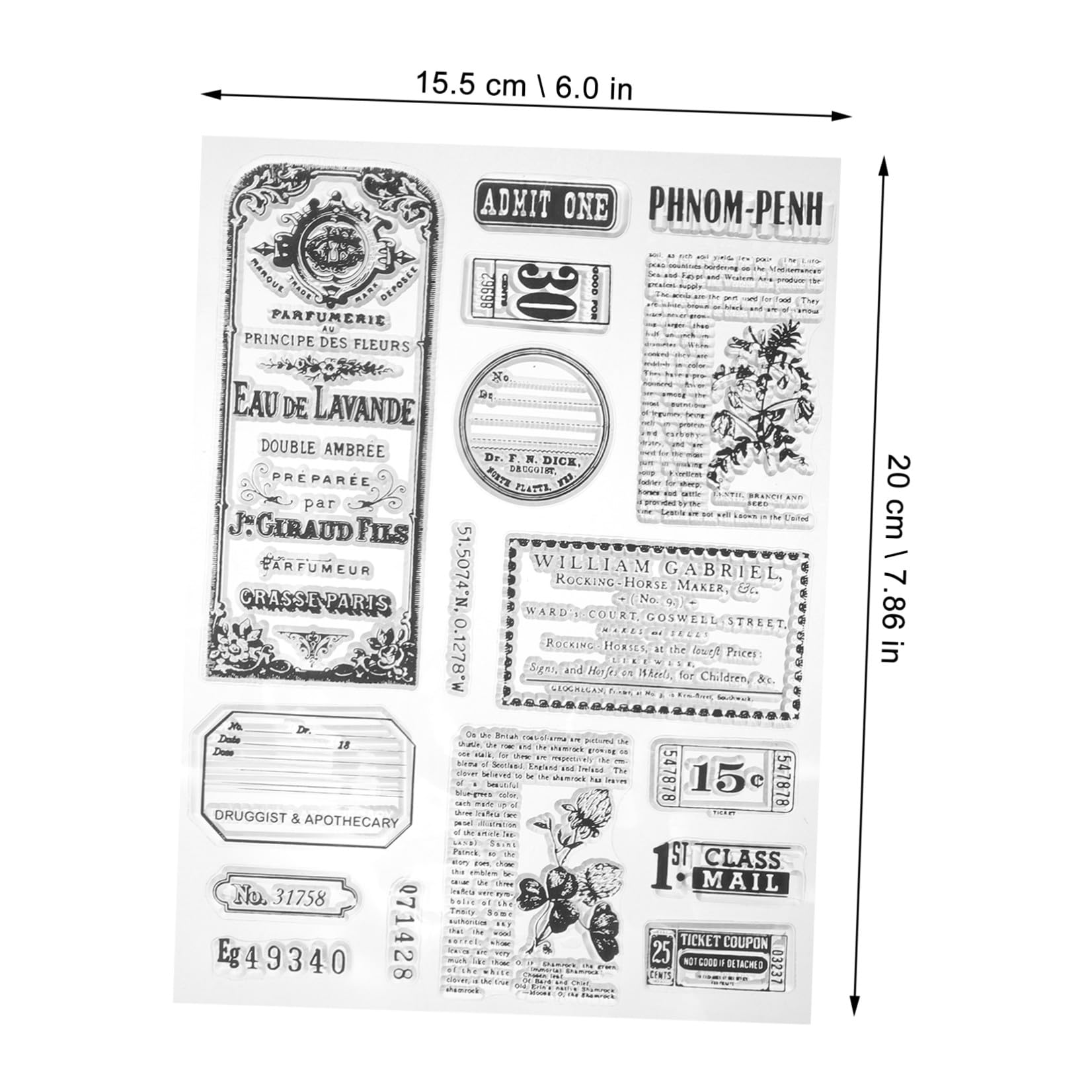 Tofficu 5 Set Scrapbooking D'epoca Timbri Per Il Fai Da Te Timbro Del Nome Timbro Aziendale Lettera Timbri Chiari Per La Lavorazione Veloce Creazione in Silicone Trasparente Black