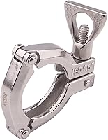 Vista 2 de DERNORD Abrazadera sanitaria de tres segmentos de 1,5 pulgadas de acero inoxidable 304 tri abrazadera trébol (abrazadera de tr: 1,5 pulgadas))