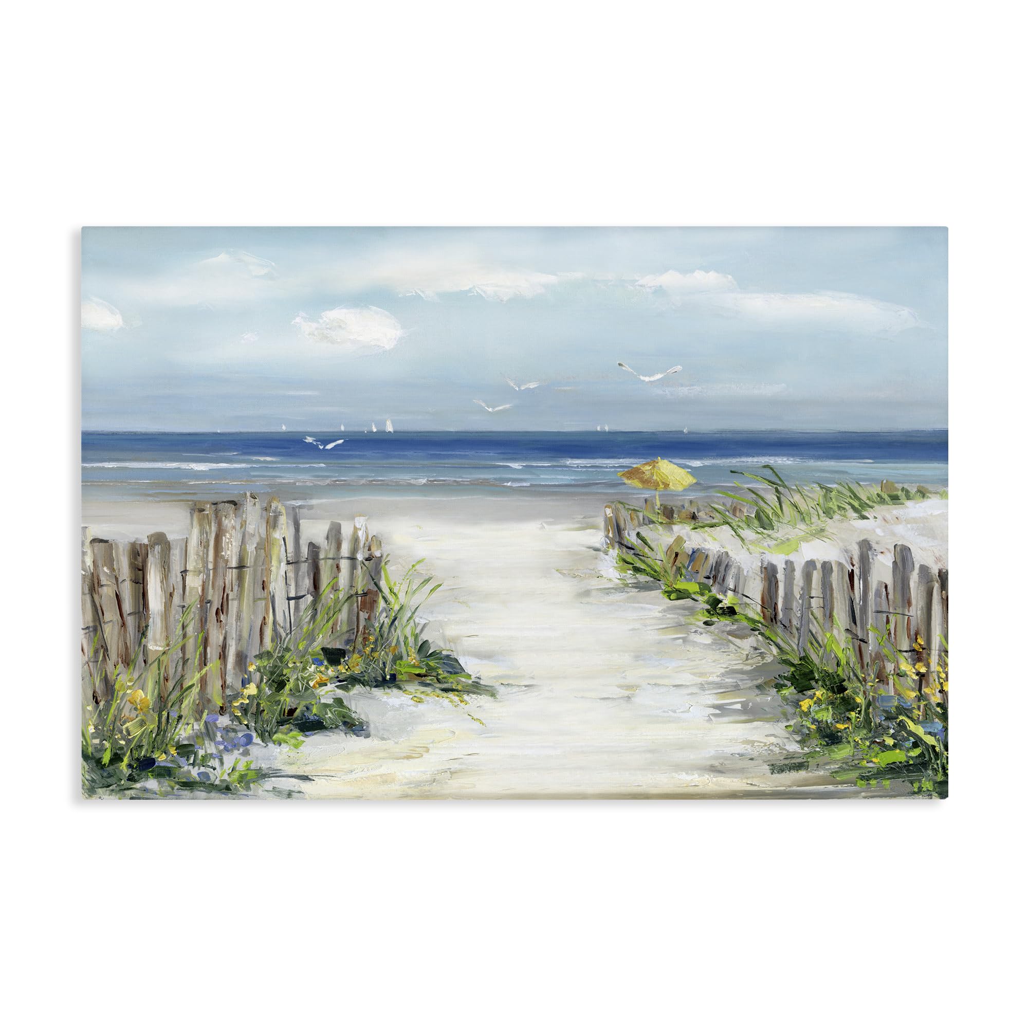 Sunlit Dune Path to Ocean, 16 x 24 Inch Canvas Wall Art