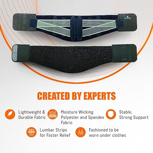 Miniatura 9 de AllyFlex Sports - Soporte de espalda pequeño para mujeres y hombres, cinturón de soporte lumbar delgado, soporte ergonómico de compresión