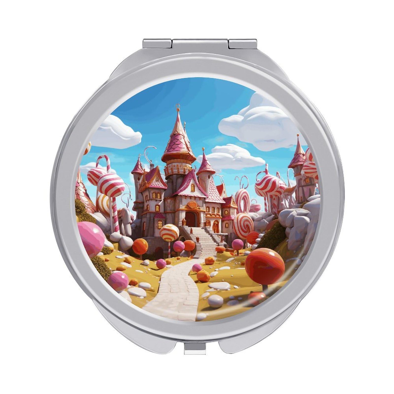 JTREHY Candy Makeup Mirror Portable Folding Mirror Compact Travel Mirrors 2-Sided Round Pocket Mirrors Cute Handheld Beauty Mirror for Handbag Purse for Women Gift