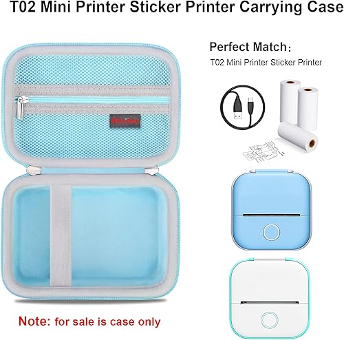 Vista 37 de Elonbo Estuche de transporte para mini impresora T02, compatible con Memoking/Omezizy/Memoqueen/Phomemo/Ponek T02, bolsa portátil para etiquetadora