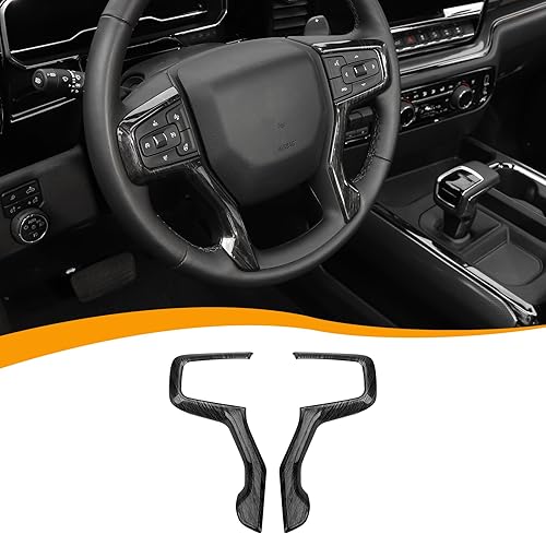 Hoolcar Funda interior para volante de ABS compatible con Chevrolet Silverdao 2019-2023, Chevrolet Suburban 2020-2023 y accesorios Tahoe 2021-2023,