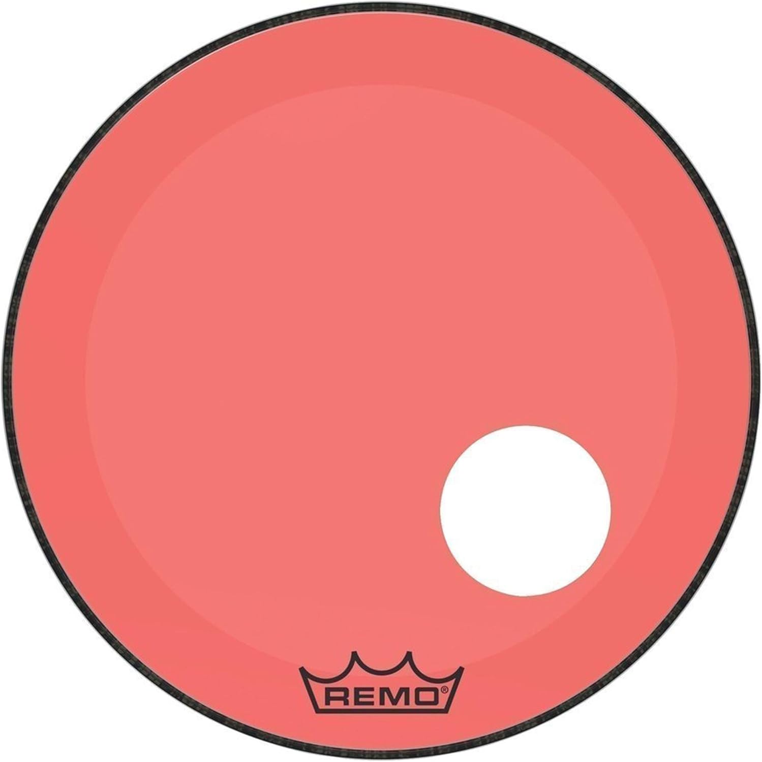 Remo Powerstroke 3 Colortone Bass Drumhead - 24 Inches - Red- with Port Hole