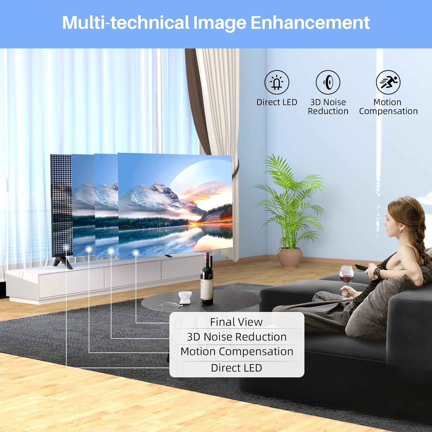 TuTu TUS32HD1A Téléviseur 32 Pouces (80 cm), Android Smart TV avec WiFi, Bluetooth, App Store, Chromecast, Triple Tuner (DVB-T/T2, DVB-C, DVB-S/S2), Molotov et Plus