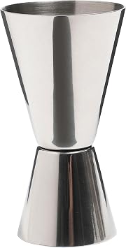 BarCraft Cocktail Jigger Double Glass for Measuring Spirits, Stainless Steel, 25 ml/50 ml