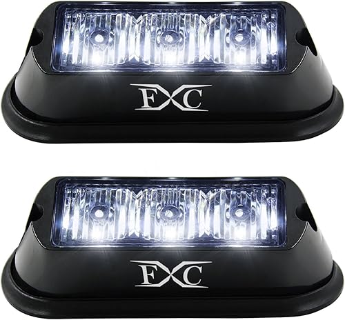 Purishion - 3 Luces estroboscópicas LED de emergencia, impermeables, color blanco, 12 diferentes intermitentes para automóvil, SUV, camioneta,