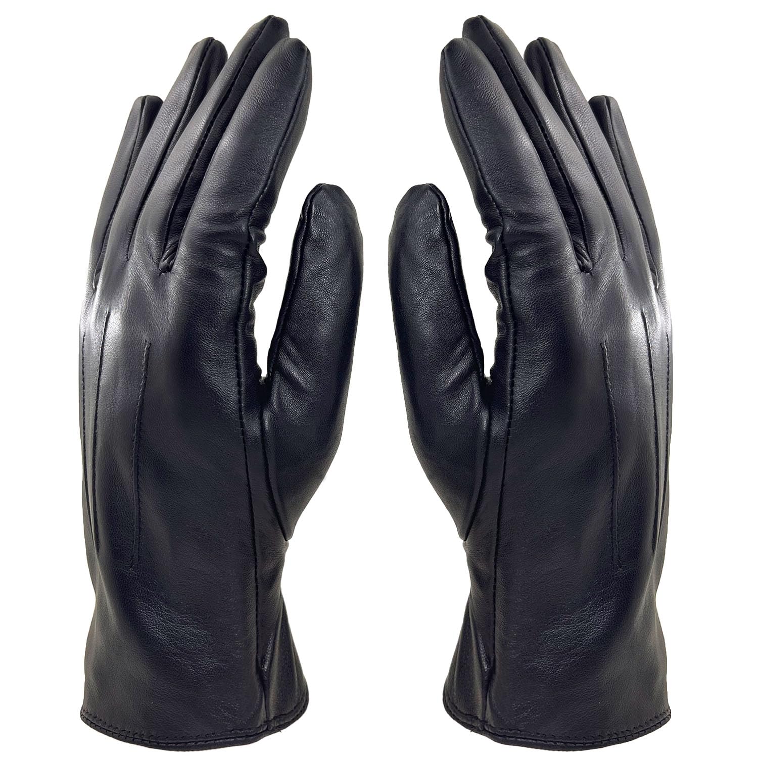 Guanti Uomo In Vera Pelle Scamosciata Nera Con Fodera Cashmere - Taglia 9 / Large