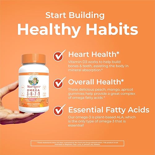 Miniatura 5 de MaryRuth Organics Gomitas veganas Omega 3 6 7 9 | Suministro de hasta 4 meses | Suplemento Omega 3 con aceite de linaza | Gomitas Omega 3 | Sin