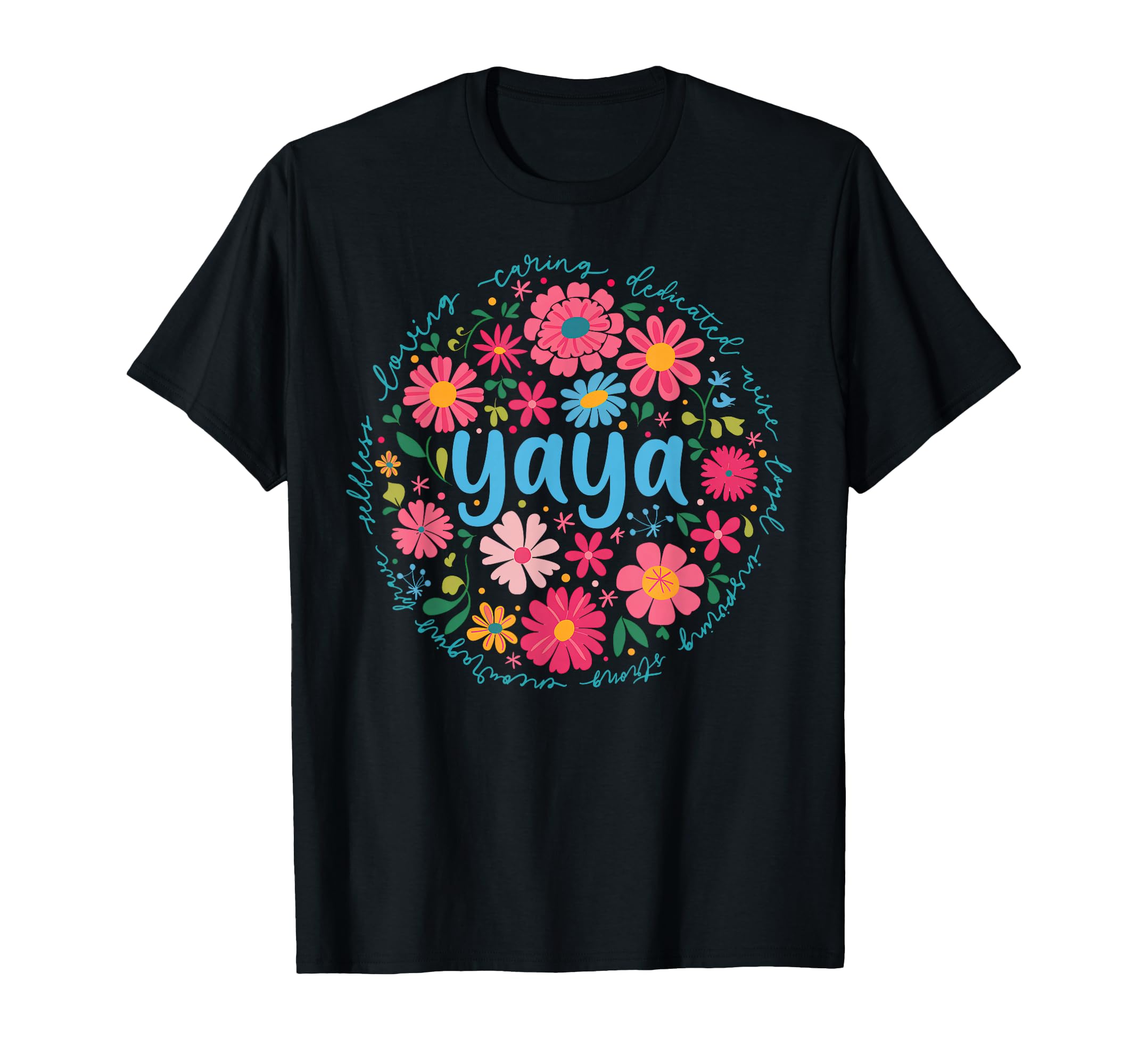 Yaya Mothers Day for Grandma Wildflower Floral Women T-Shirt