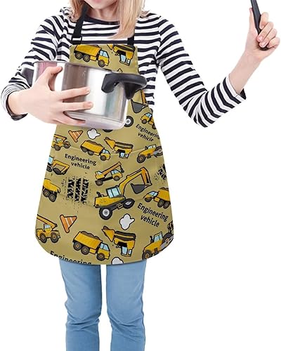 Vista 75 de doginthehole Delantal para niños con bolsillo para niños y niñas, delantales de chef ajustables con 2 bolsillos para cocinar, pintar