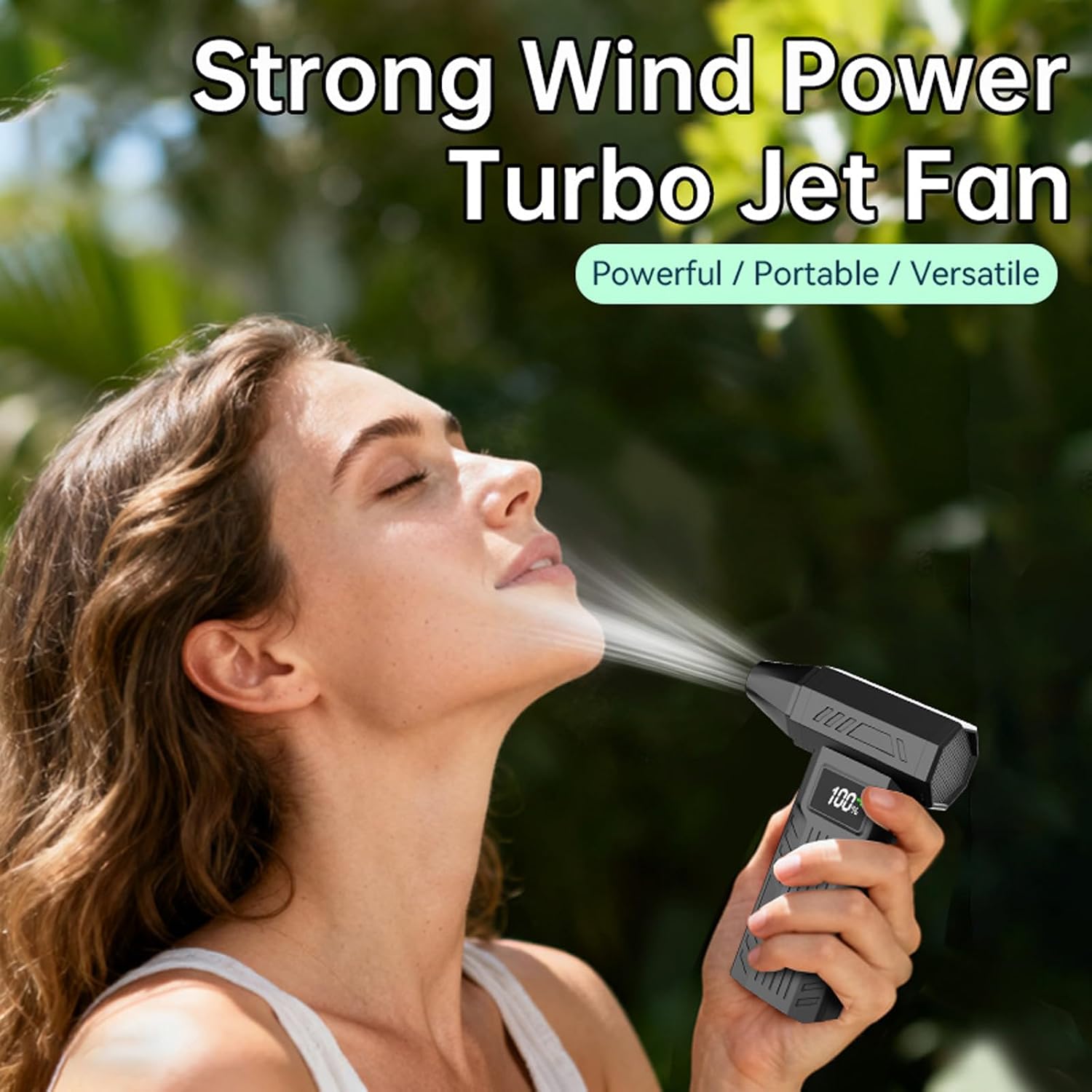 Compressed Air Duster, 100,000 RPM Powerful Electric Air Duster with 6-Gear Adjustable Electric Air Blower,Rechargeable Strong Wind Power Dust Blower for PC, Keyboard,House,Car,Snow (Green)