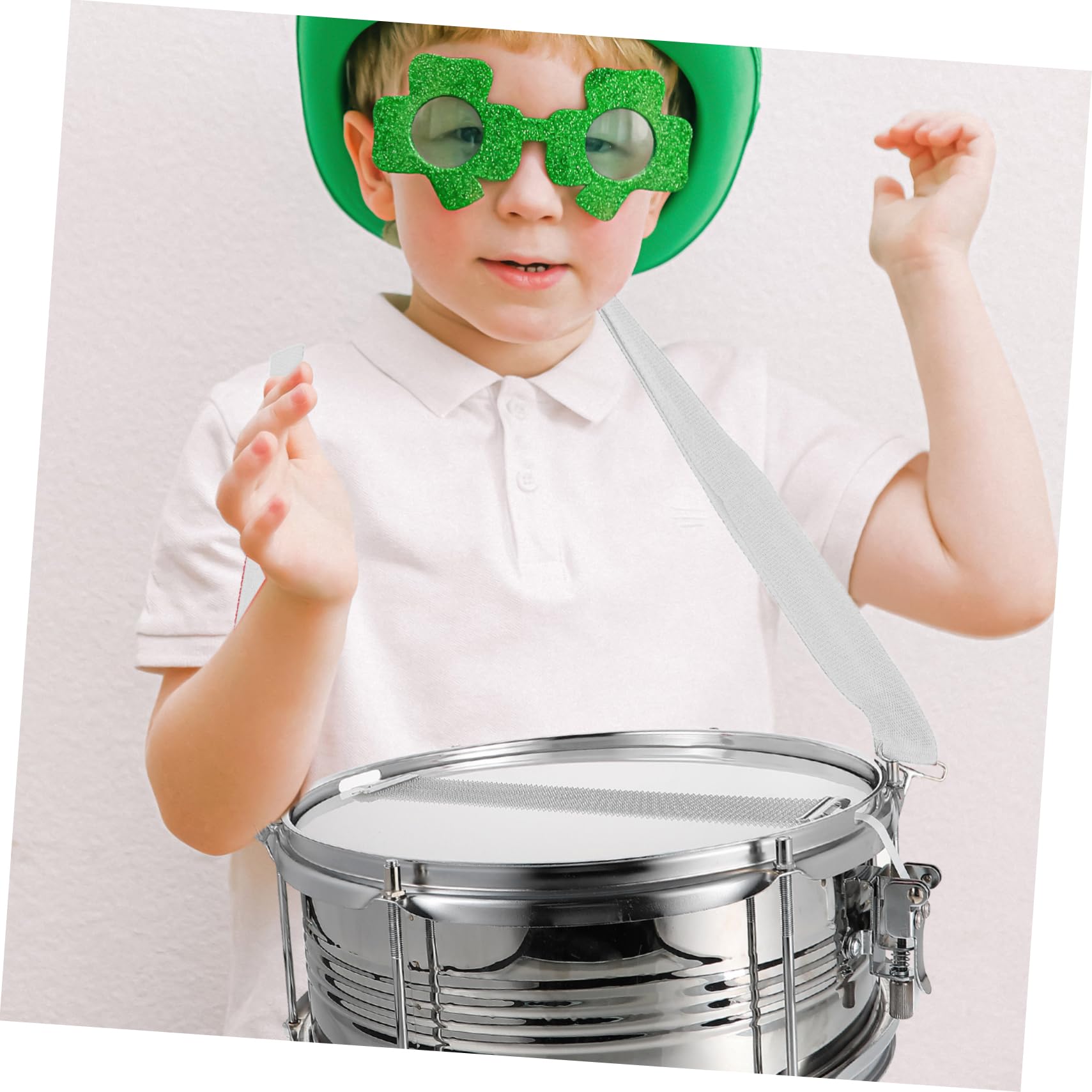 Vaguelly Verstellbarer Weißer Nylon Bassdrum Doppelschultergurt 2 Stück mit Bequemem und Sicherem Halt für Marschtrommel Musiker