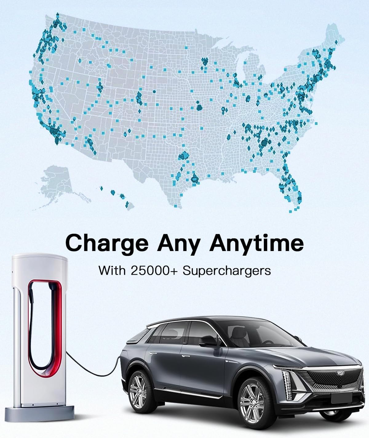 NACS to CCS1 Charger Adapter 444: Compatible with Tesla V3/V4 Supercharger - 250kW 1000V 500A DC Fast Charging for Rivian, Ford, GM