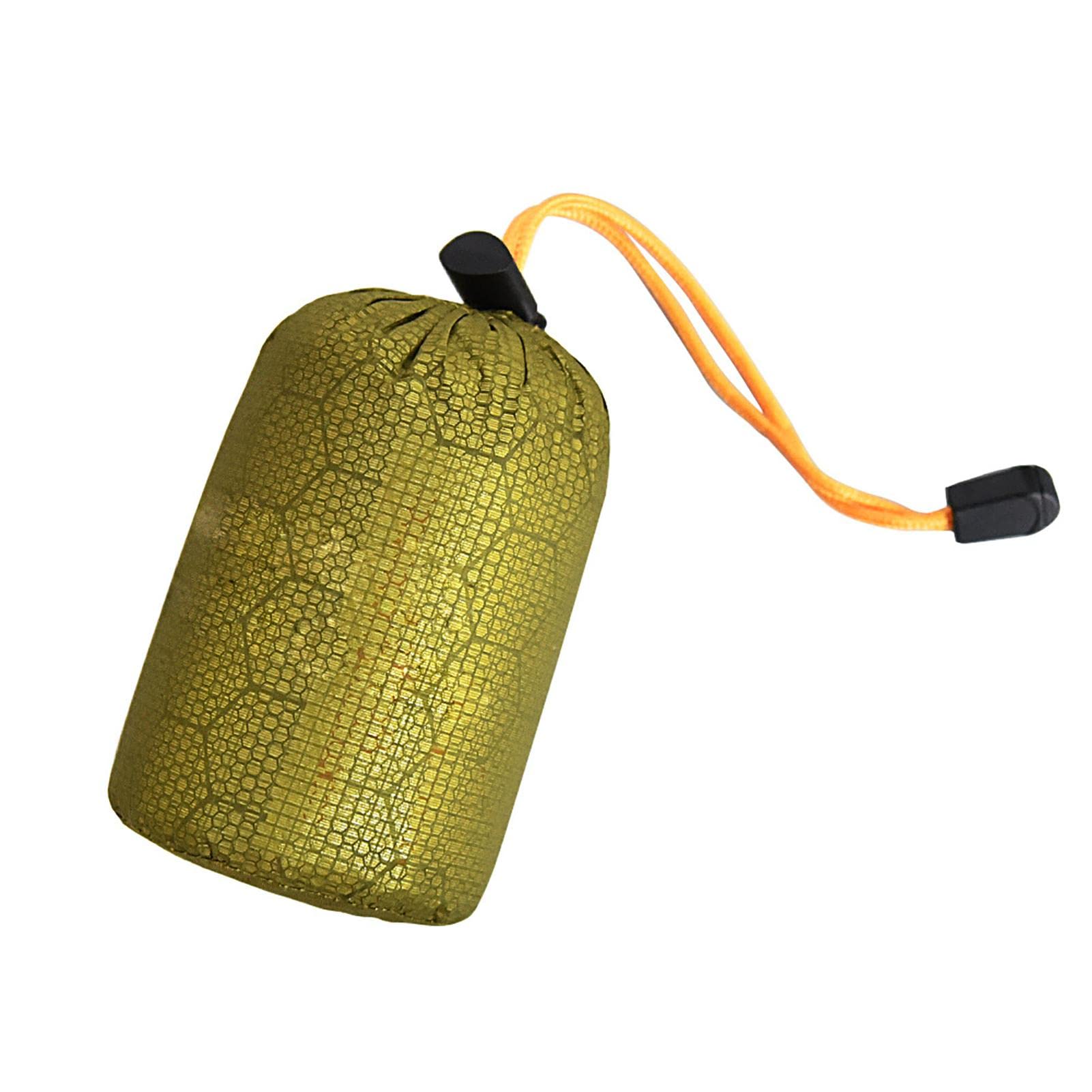 Sac de couchage de survie, sac de bivouac d'urgence, couverture de sauvetage d'urgence, couverture réutilisable pour le camping, la randonnée, les festivals, les activités de plein air, vert 3 pièces