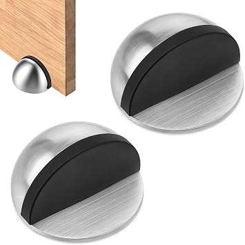 2 Pcs Self Adhesive Door Stoppers, Stainless Steel No Drill Door Stops