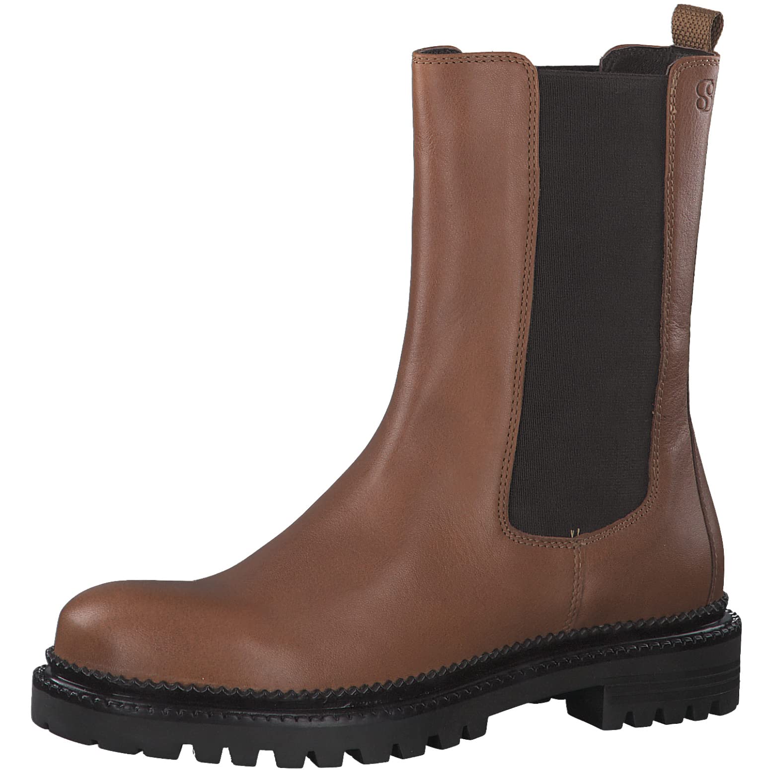 Moschino LOVE Stivali Chelsea TREK45 In Pelle Con Banda Logata E Suola Track 4cm 1250718 Zoom