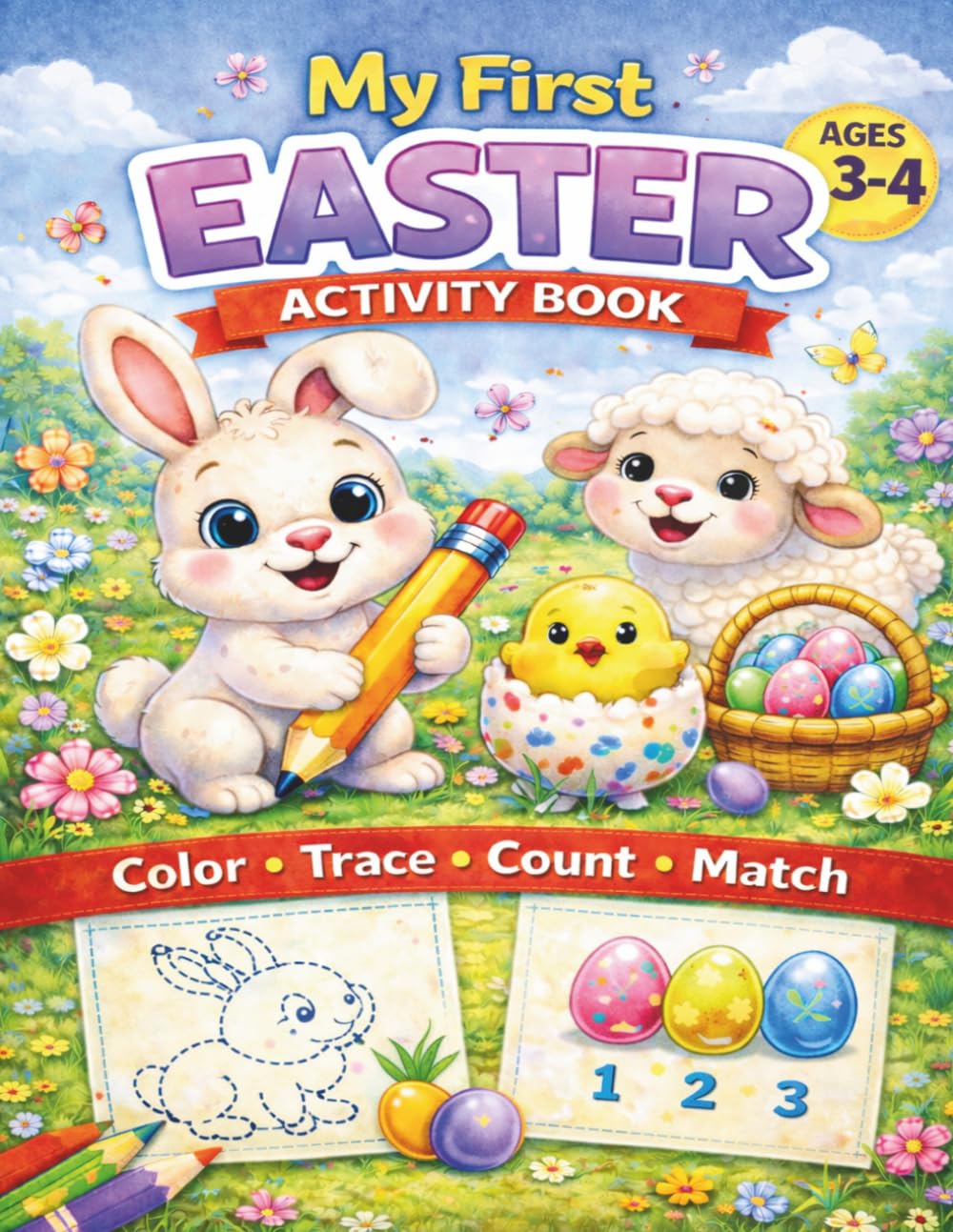 My First Easter Activity Book: Color, Trace, Count and Match Fun Easter Activities for Kids Ages 3-4 (Little Explorers Activity Series)