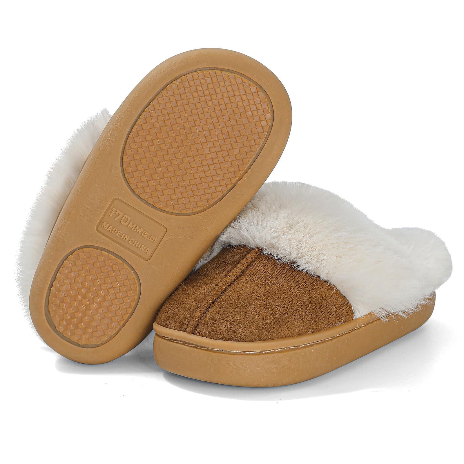 LACOFIA Chaussons Hiver Filles Garçons Pantoufle Peluche pour Enfant Chaussures Chaud de Maison Chausson Antidérapantes Super Doux