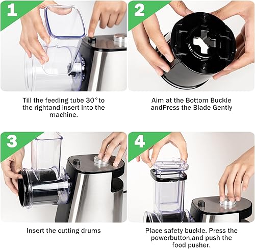 Miniatura 3 de Rallador eléctrico de queso de 250 W, rebanadoratrituradora eléctrica, cortador eléctrico de verduras para frutas, verduras, ensaladera con 5