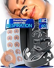 DreamTape Magnetic Nasal Tape - 4 Silicone Nasal Retractors + 60 Magnetic Nasal Patches - Anti Snoring Nose - Breath Magnet - Reusable 30 Nights Kit