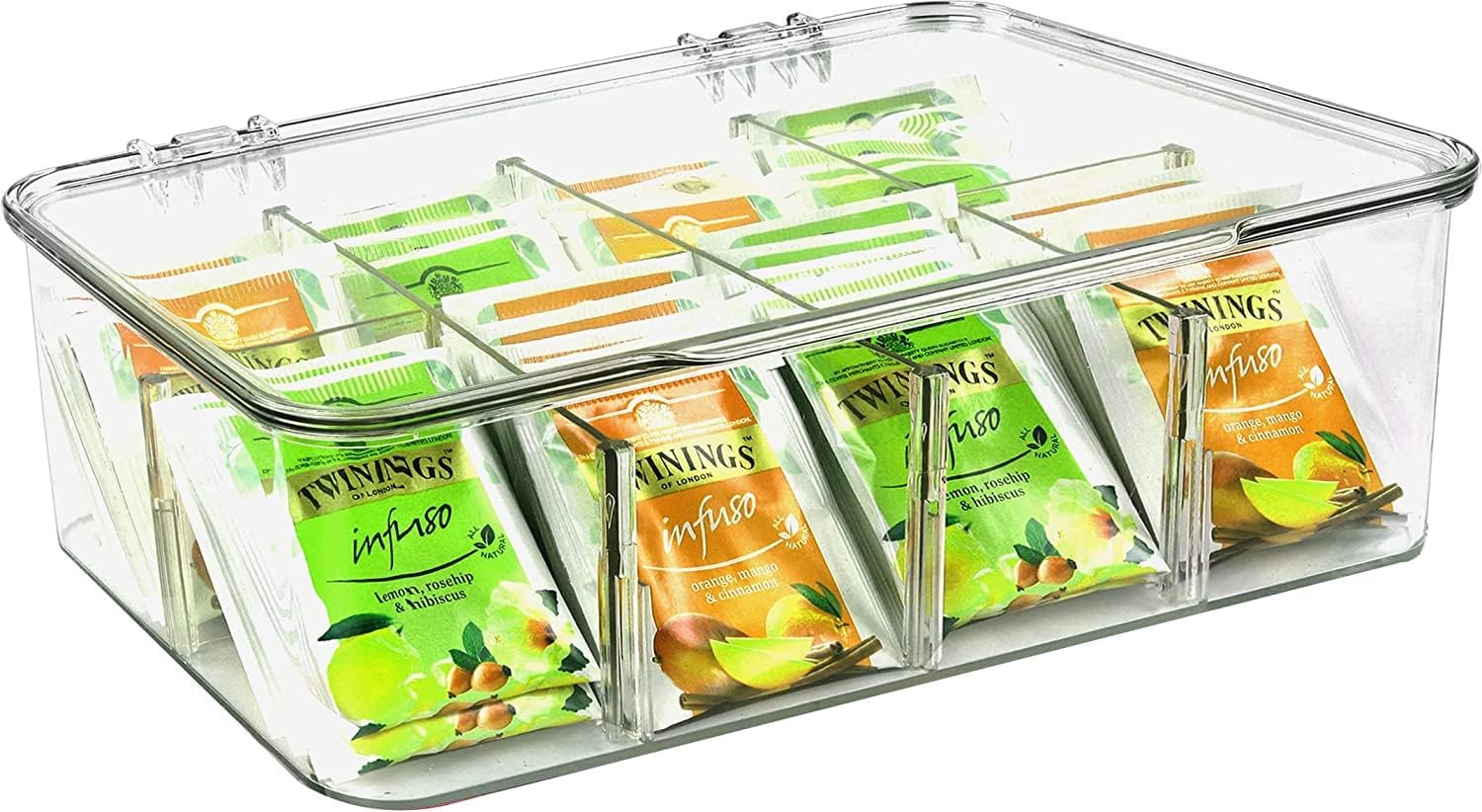KICHLY Plastic Tea Bag Holder (Pack of 1) Plastic Tea Box Organizer