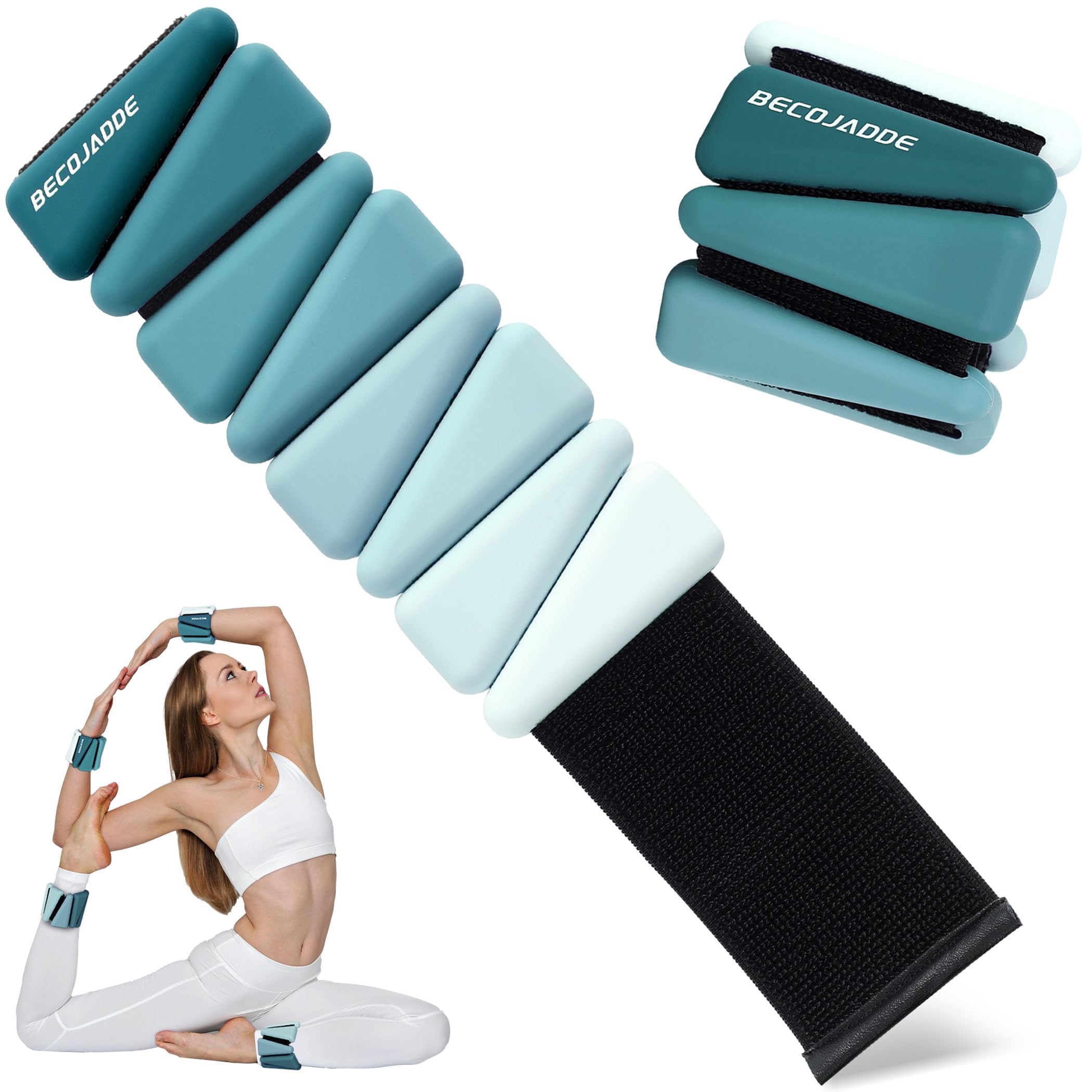 BECOJADDE Ankle Weights for Women Set of 2 (1lb Each)