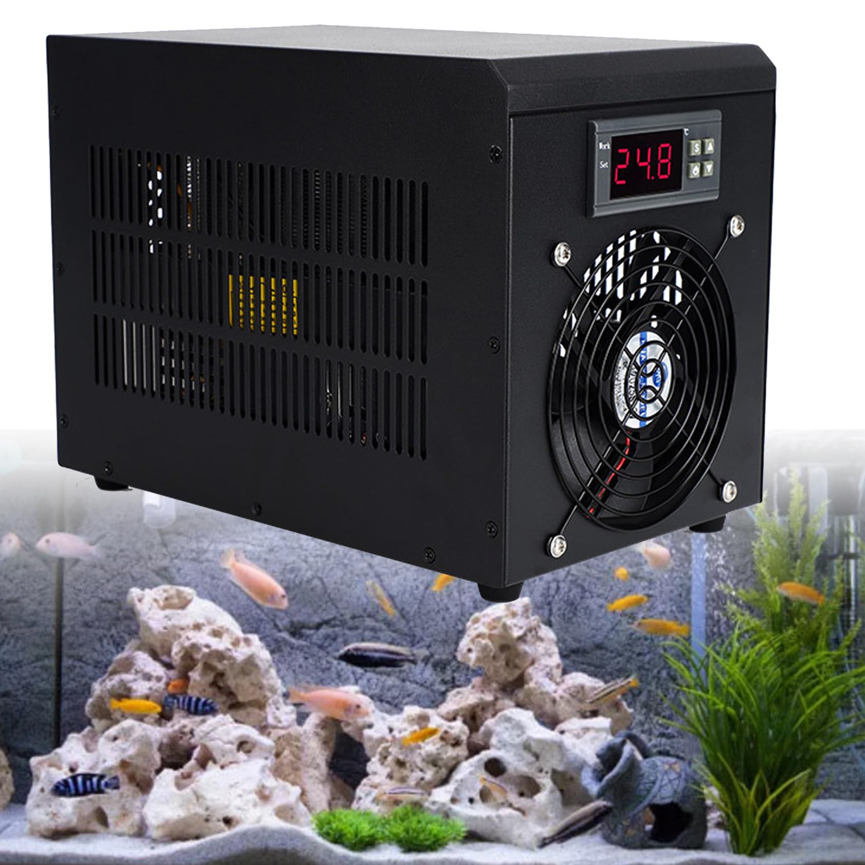Enfriador de Acuario Enfriador de Tanque de Peces de 60 litros, Enfriador de Agua de Acuario, Calentador de Tanque de Peces con Bomba, para pequeños Sistemas hidropónicos o acuarios,Refrigeración