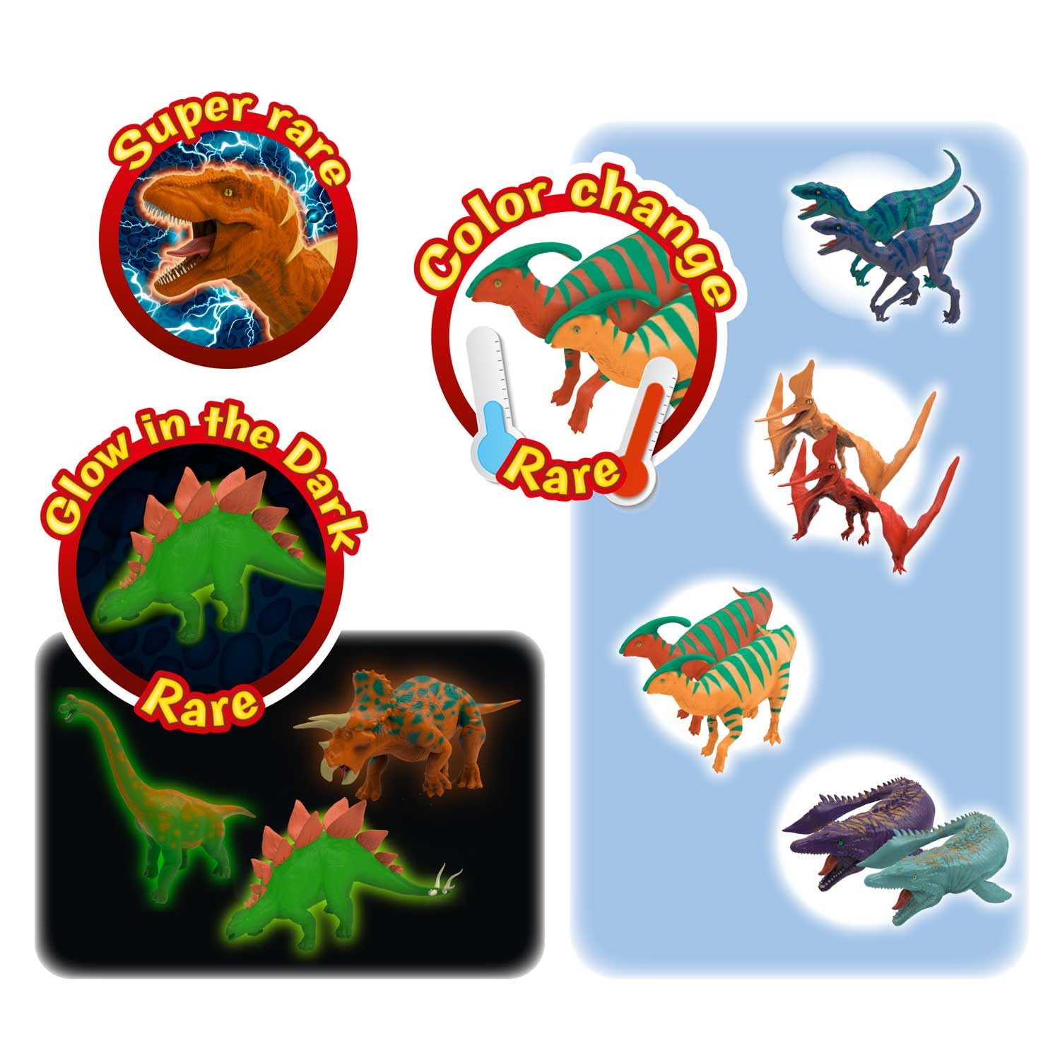 Craze Stretchy Animals Dinos Komplette Sammlung - 12x Superdehnbare Dino Figuren, Dinosaurier Spielzeug zum Sammeln mit elastischer Haut und spezieller Füllung
