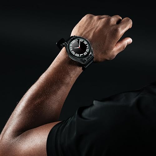 Miniatura 7 de YMHML Paquete de 2 + 2 fundas protectoras de pantalla clásicas para Samsung Galaxy Watch 6 de 1.65 pulgadas, película de vidrio templado+carcasa